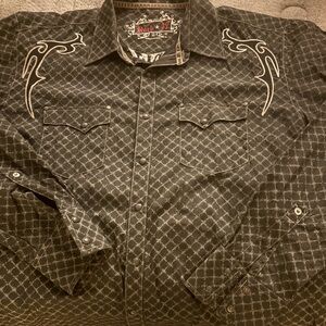 Men's Black Western Shirt